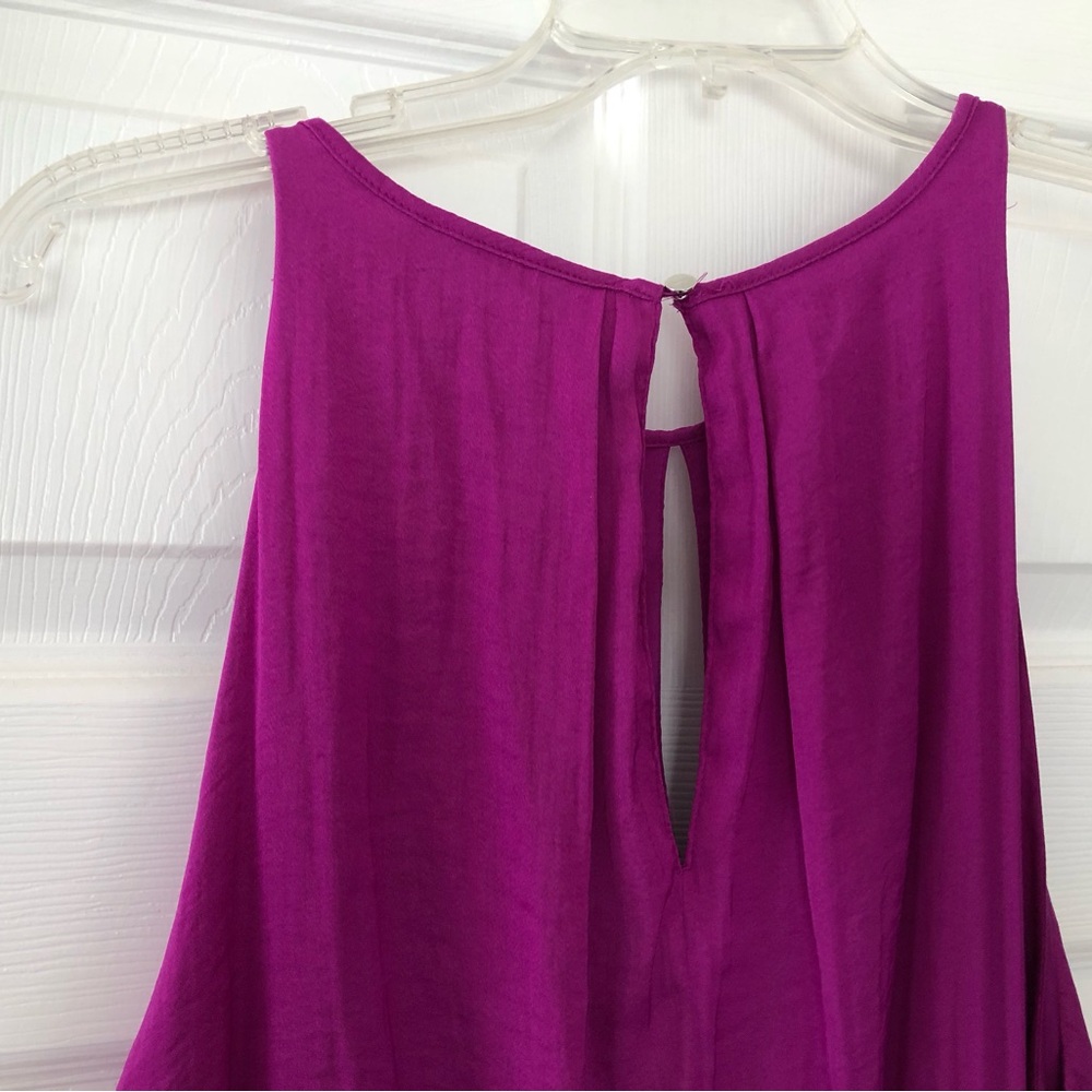 Jennifer Lopez Magenta Maxi Dress Size 2X Regal Vibrant Grecian Vibe Flowing - Picture 5 of 10